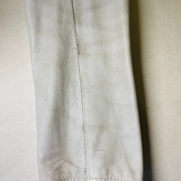 Chrome Hearts Distressed Leather Jacket – Pearl White (Vintage / Well-Worn) - Picture 10 of 14